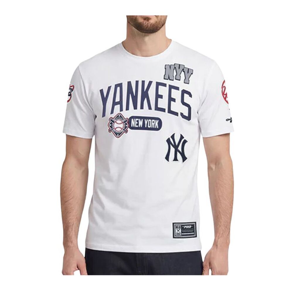 Pro Standard New York Yankees MLB Crew Neck T-Shirt Letterman SJ Mens White